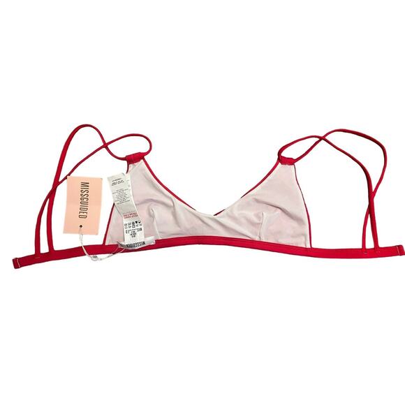 Missguided Bikini Top Red Size 2 NWT - Picture 7 of 12